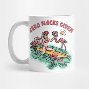 zero flocks given funny bikini babe flamingos Mug